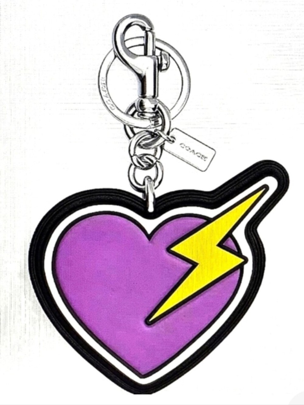 COACH  Heart Bolt Keychain with Coach Dust Bag